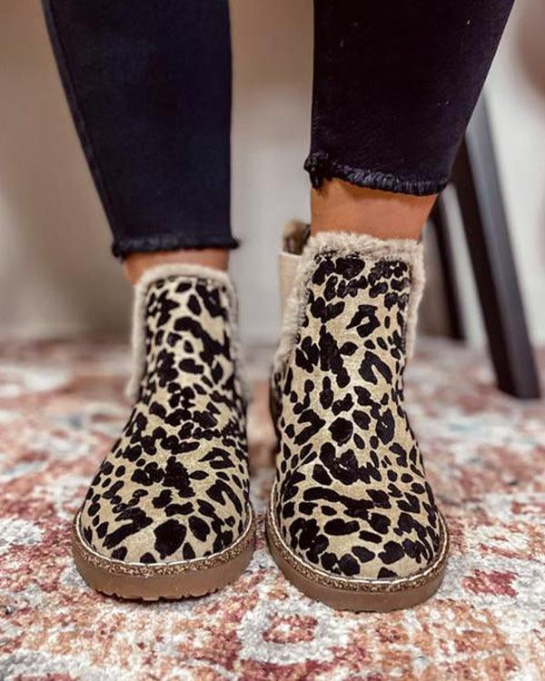 Chipi™ | Leopard Pluche Enkellaarsjes