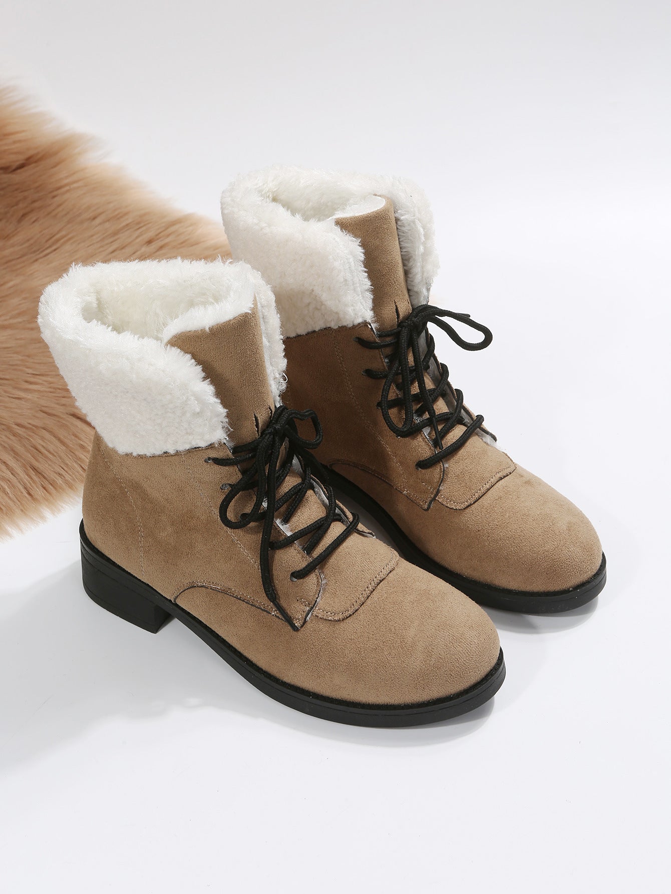 Carro Moda | Camel Fleece Sneeuw Laarzen