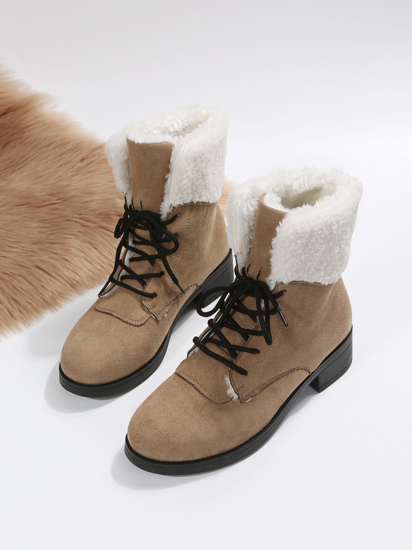 Carro Moda | Camel Fleece Sneeuw Laarzen