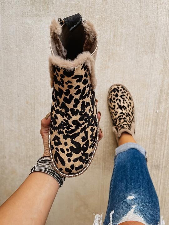 Chipi™ | Leopard Pluche Enkellaarsjes