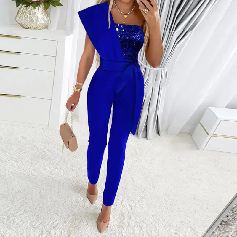 Lustrous™ Jumpsuit met één schouder