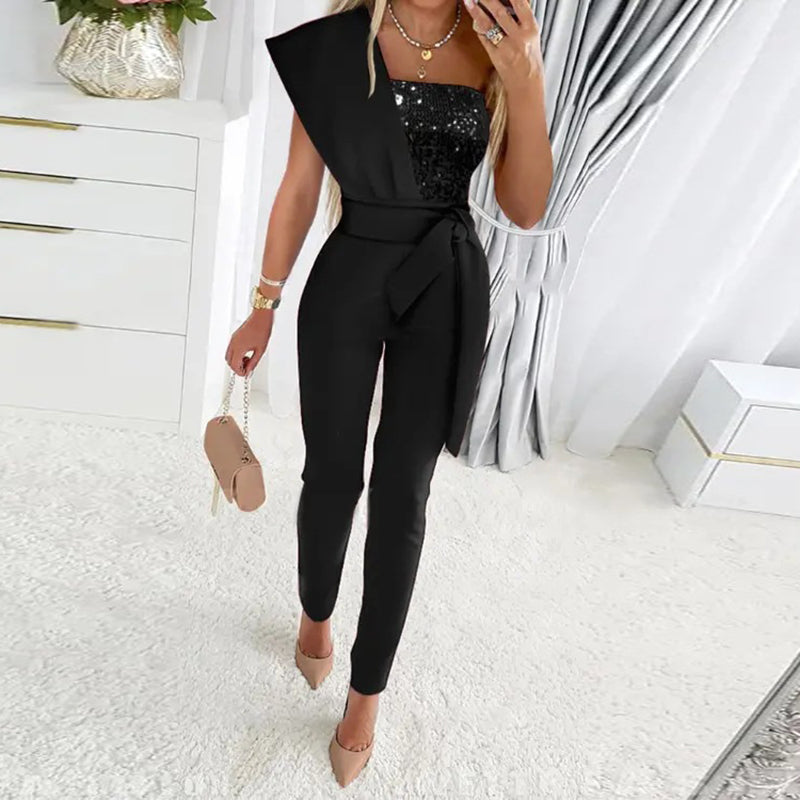 Lustrous™ Jumpsuit met één schouder