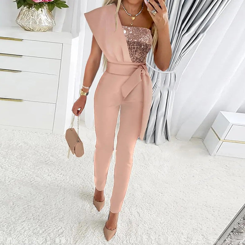 Lustrous™ Jumpsuit met één schouder