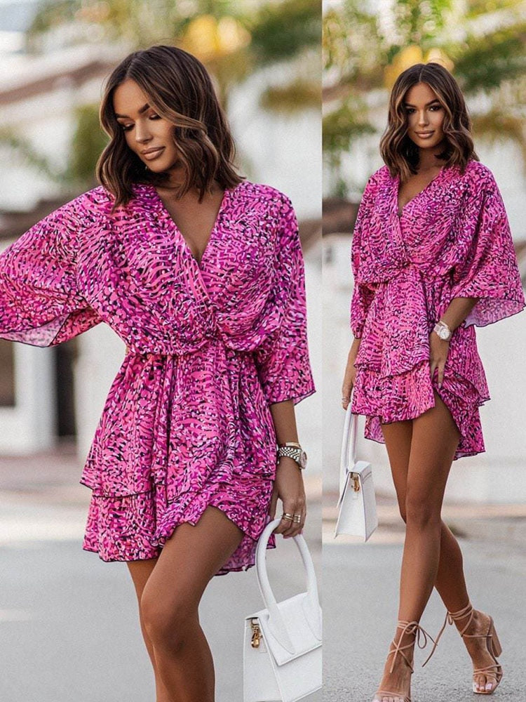 Veronique™ V-hals Mini Dress