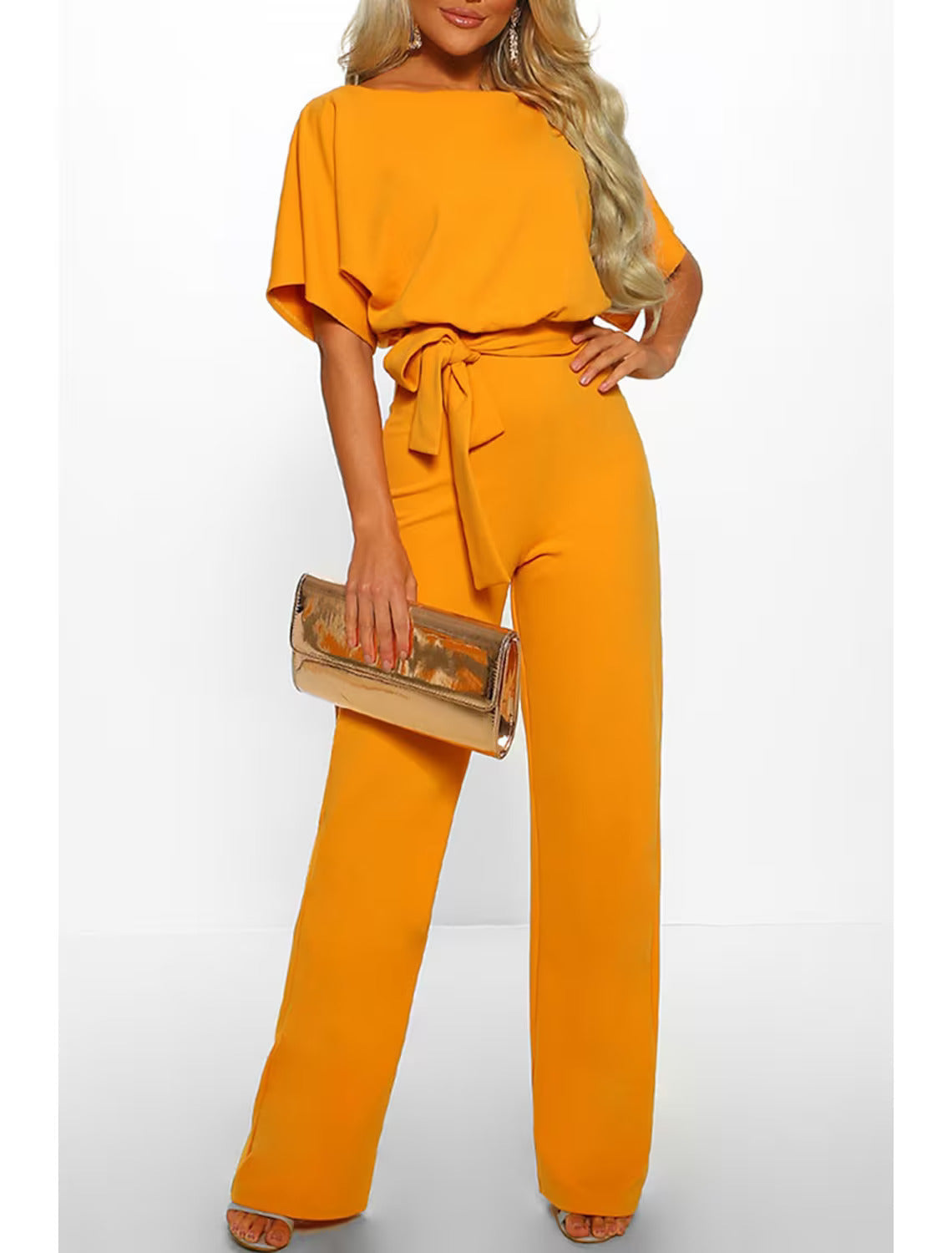 ChicWear™ Jumpsuit met wijde pijpen en riempjes