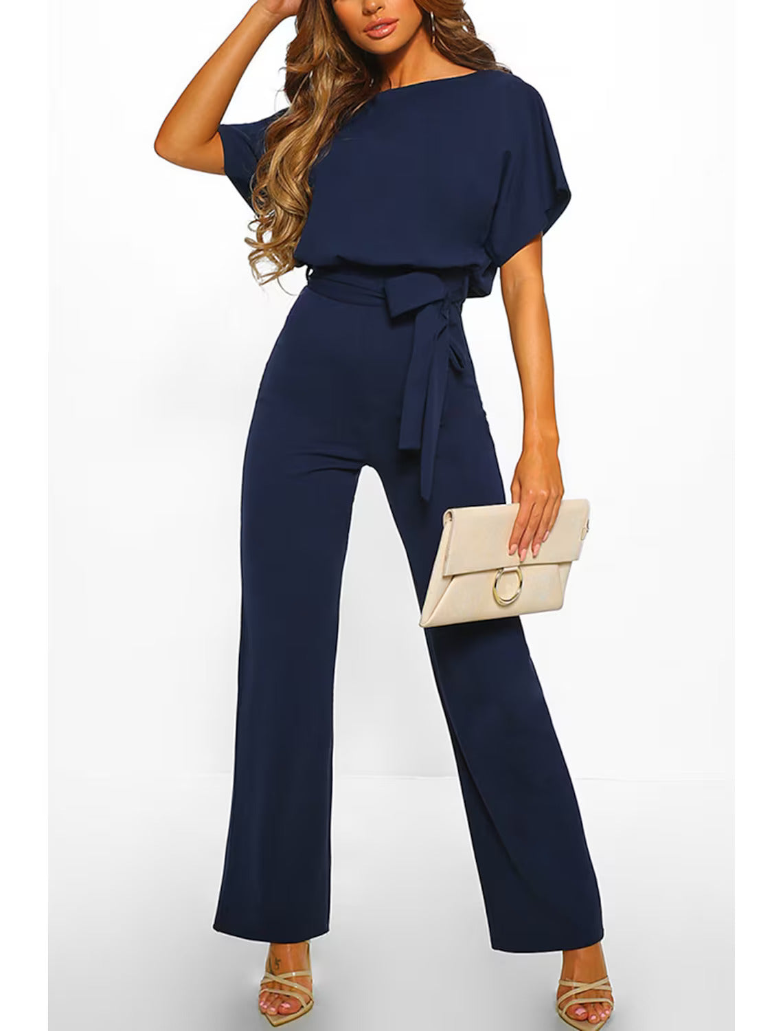 ChicWear™ Jumpsuit met wijde pijpen en riempjes