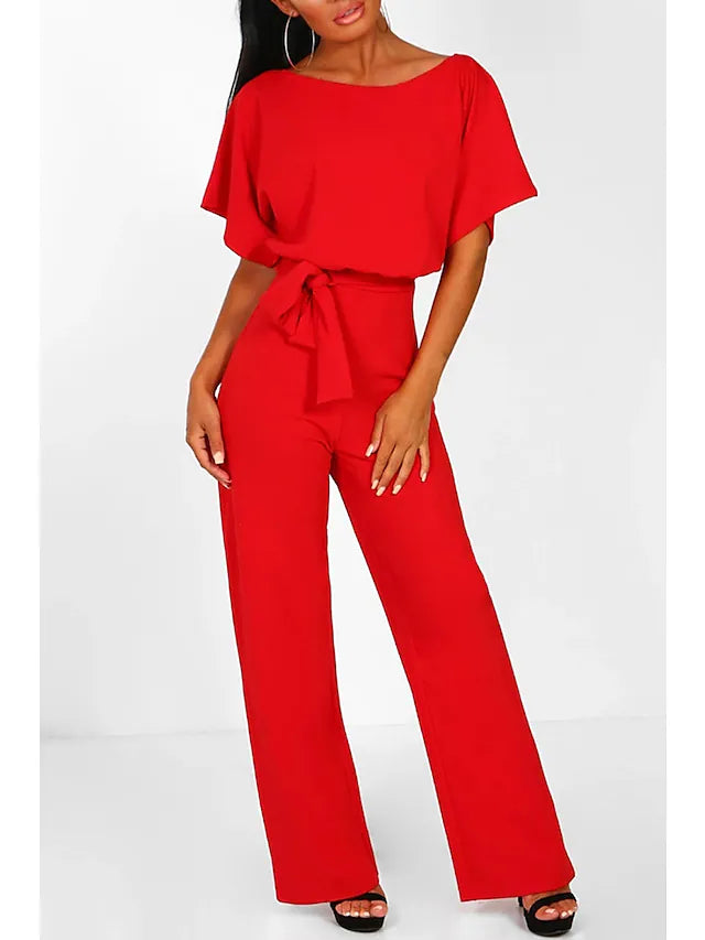 ChicWear™ Jumpsuit met wijde pijpen en riempjes