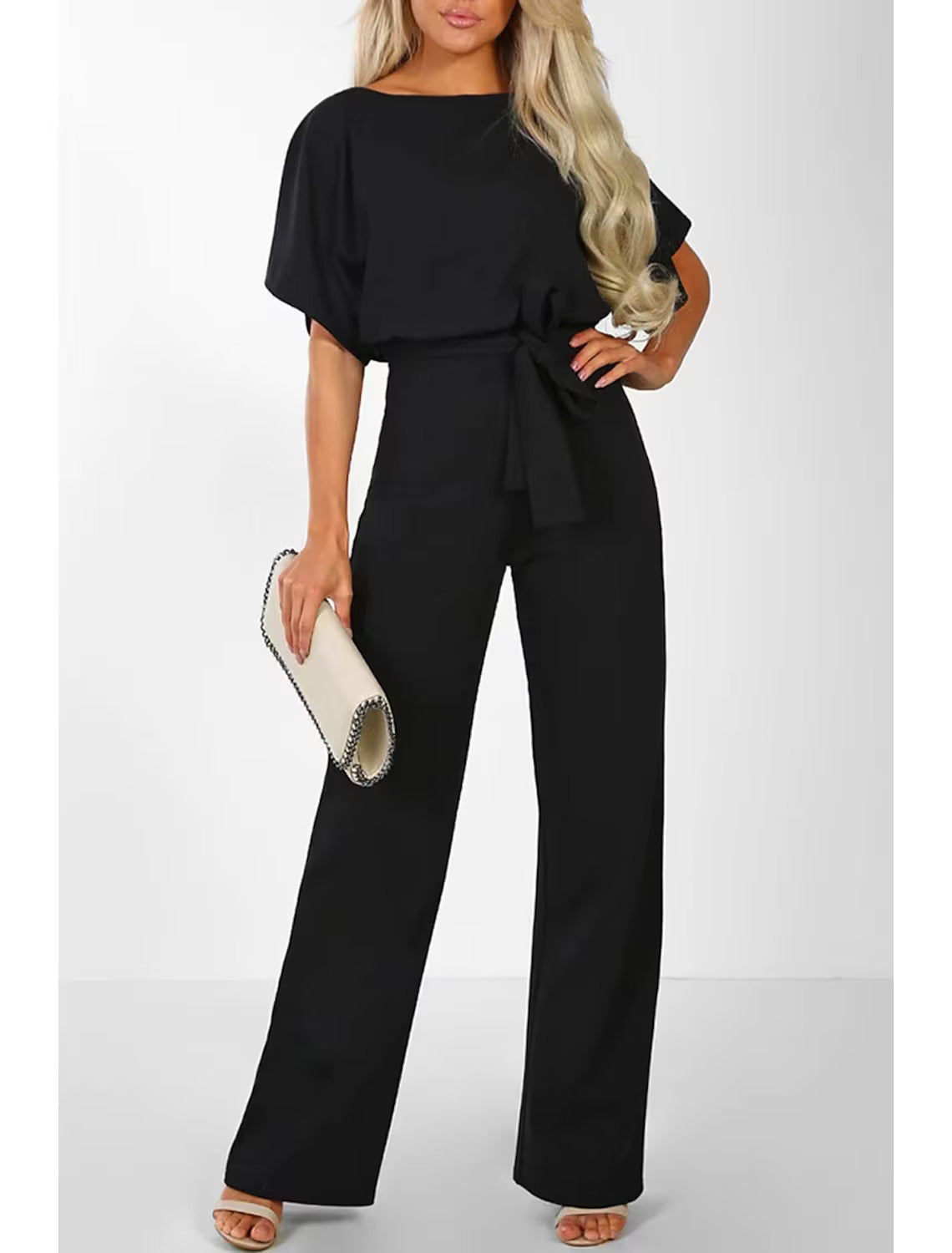 ChicWear™ Jumpsuit met wijde pijpen en riempjes