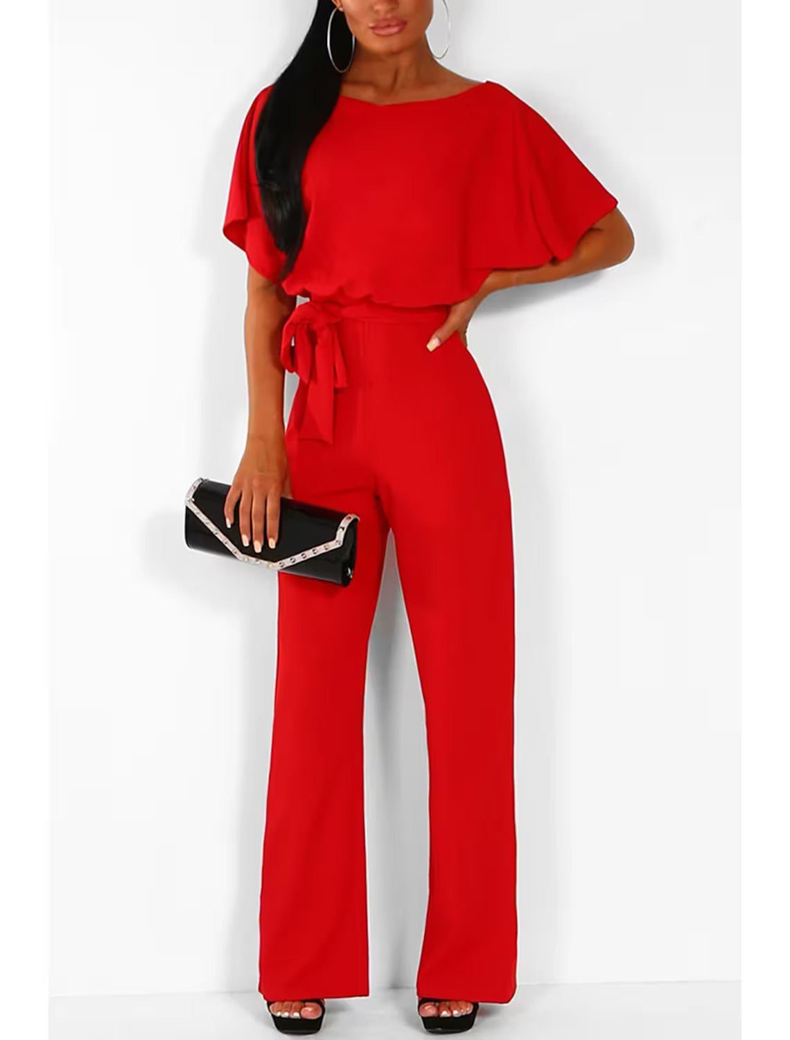 ChicWear™ Jumpsuit met wijde pijpen en riempjes