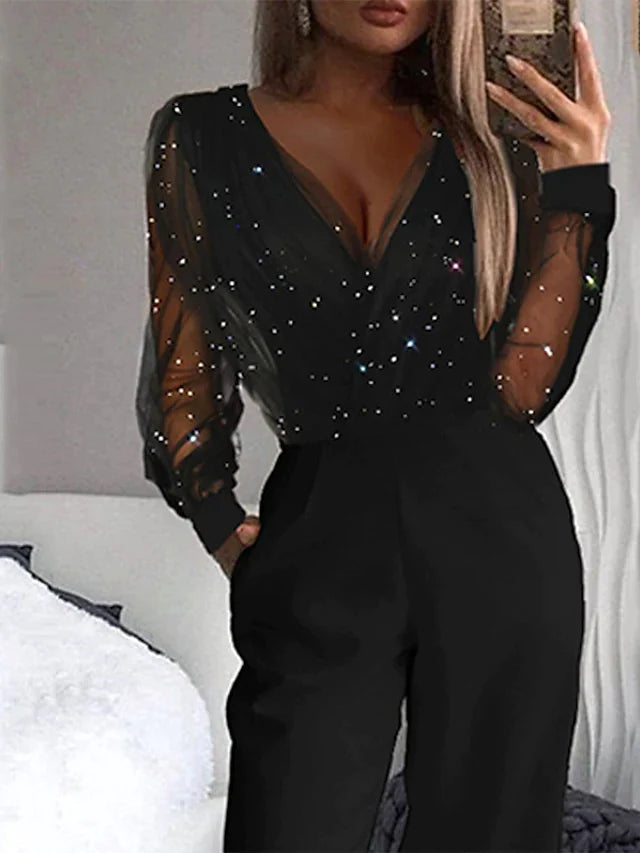 Glitzy™ Elegante Rechte Been Jumpsuit